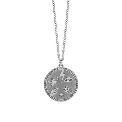 Meadowlark - Tailsman Necklace - Sterling Silver - Reclaimed White Diamond
