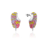 Couture Kingdom - Silver Rainbow Paddle Pop Crystal Earrings