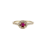 Meadowlark - Venus Ring Petite - 9ct Yellow Gold - African Ruby - White Diamond